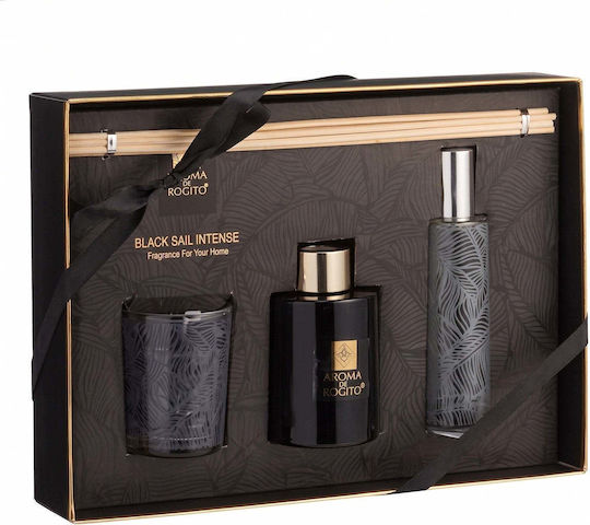 Aroma Di Rogito Комплект за Ароматизиране Black Sail Intense Ароматизатор с Пръчици 60 Ml Свещ Спрей