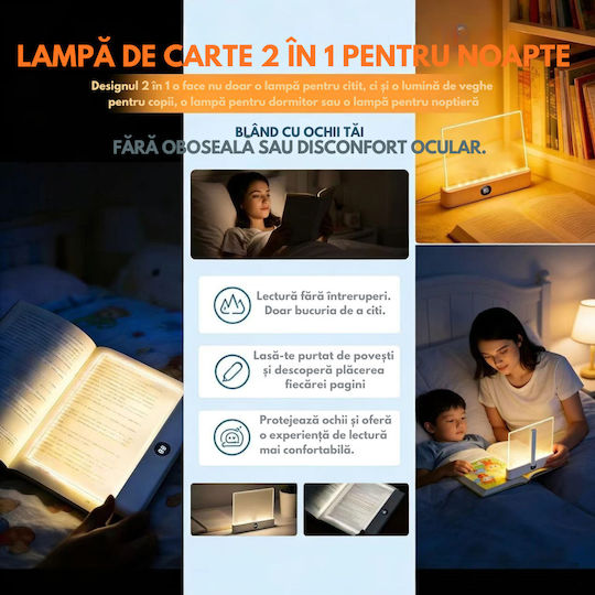 Φωτάκι Βιβλίου LED με Κλιπ Λευκό