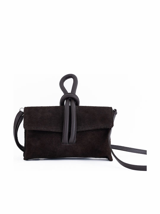 Olivgrüne Damen-Flap-Tasche aus Leder