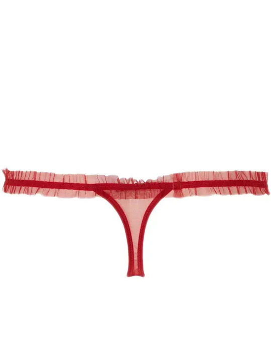 Damen-String mit Spitze Red Sequins