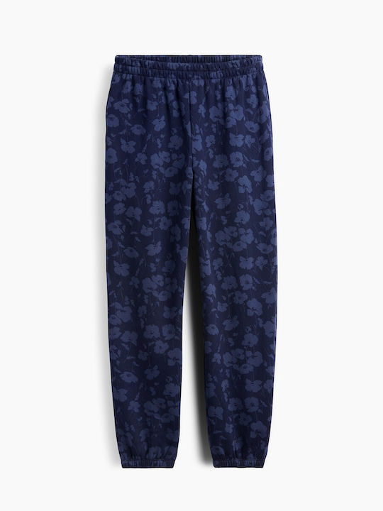 Jogginghose mit Bündchen Fleece Blue Floral