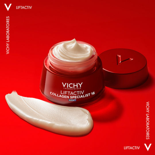 Liftactiv Collagen Specialist Κρέμα Προσώπου Νυκτός για Αντιγήρανση, Σύσφιξη & Λάμψη με Υαλουρονικό Οξύ & Βιταμίνη C 50ml