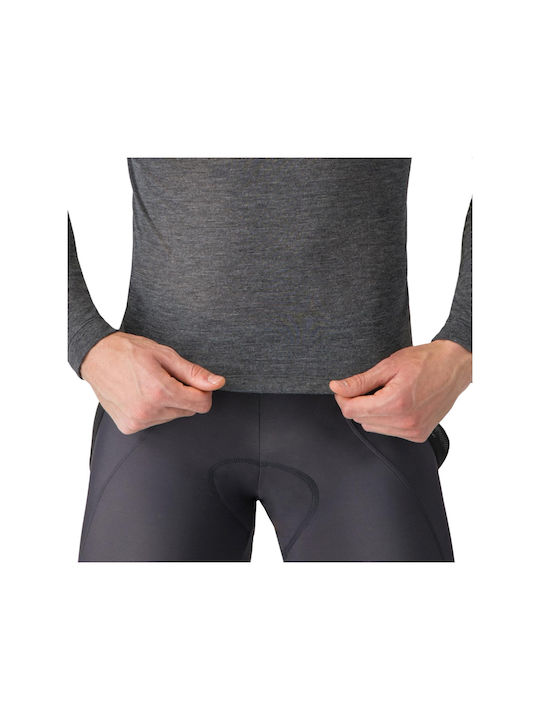 Castelli Tricou de Ciclism Gri cu Mâneci Lungi pentru Bărbați