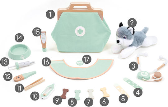 UMU Toys Medizinisches Holz-Set für Kinder, 17-teilig