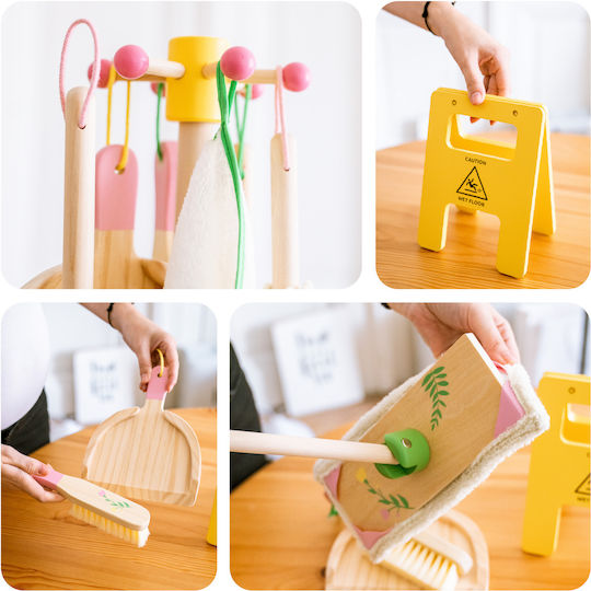 UMU Toys Reinigungs-Spielset aus Holz 8-teilig