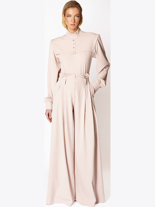 Women's Fabric Trousers Dusty Pink