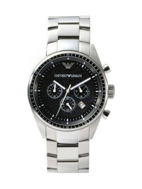 Emporio Armani Men's Watch 43mm Battery Chronograph With Silver Metal Bracelet