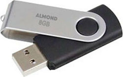 Almond Twister 8GB USB 2.0 Stick Black