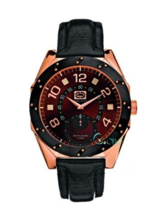 Marc Ecko Men's Watch 47mm Battery with Black Leather Strap