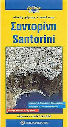 Σαντορίνη, Οδικός χάρτης. Κάτοψη πόλεως. Ιστορικές και τουριστικές πληροφορίες
