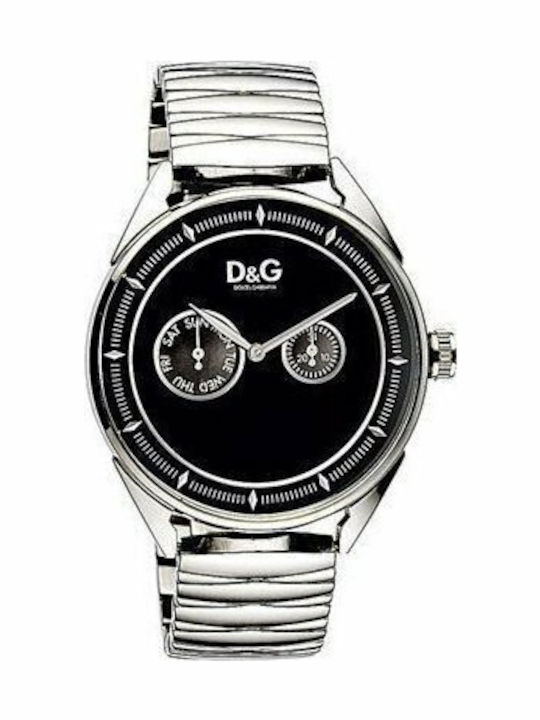 Dolce & Gabbana Men's Watch 45mm Chronograph Battery with Silver Metal Bracelet