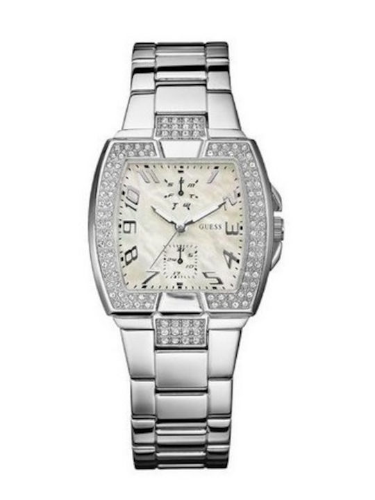 Guess Women's Watch 37mm Chronograph Battery with Silver Stainless Steel Bracelet