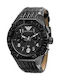 Emporio Armani Watch Chronograph Battery with Black Leather Strap