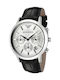 Emporio Armani Watch Chronograph Battery with Black Leather Strap