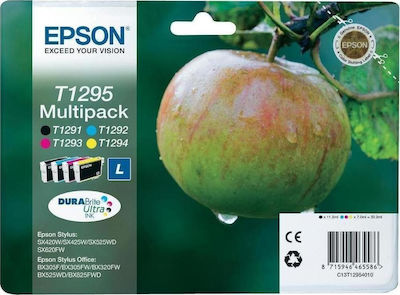 Epson T1295L Πακέτο 4 Μελανιών Εκτυπωτή InkJet Κίτρινο / Κυανό / Ματζέντα / Μαύρο (C13T12954010 C13T12954012)