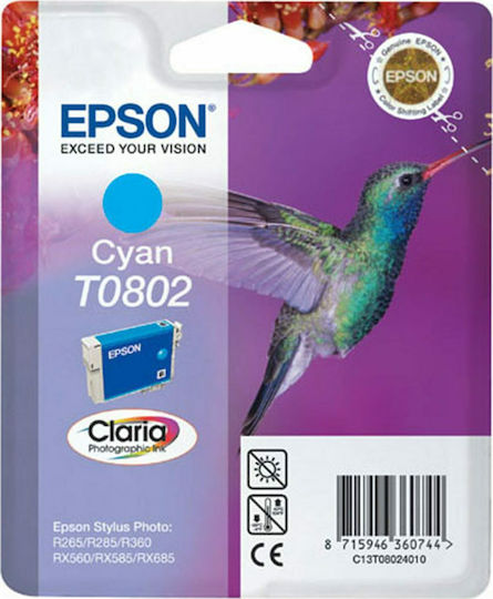 Epson T0802 Original InkJet Druckerpatrone Cyan (C13T08024010 C13T08024020 C13T08024011)