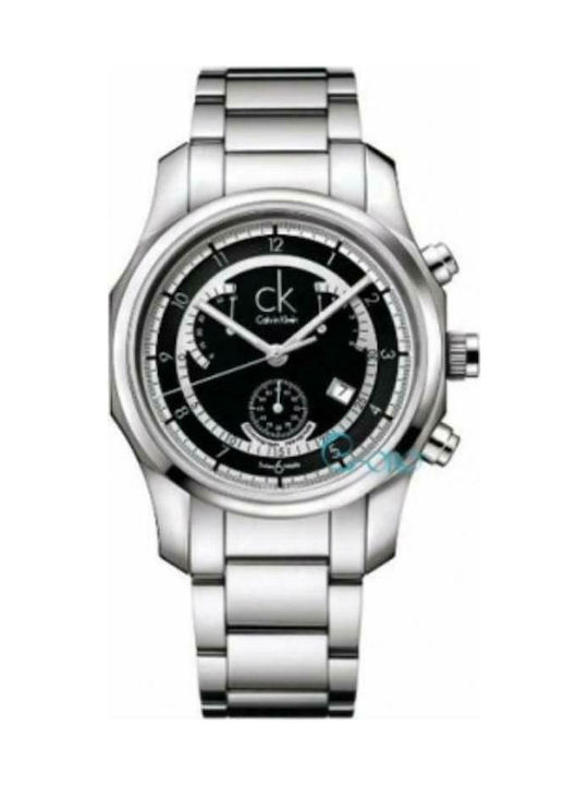 Calvin Klein Uhr Chronograph Batterie mit Silber Metallarmband