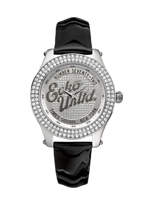 Marc Ecko Damen Uhr mit Schwarz Lederarmband
