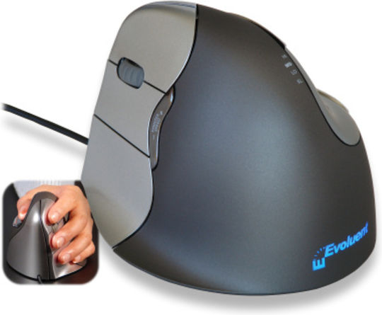 Evoluent VerticalMouse 4 Left Wired Ergonomic Mouse for Left-handed Gray