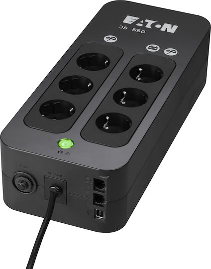 Eaton 3S 550 DIN UPS Off-Line 550VA 330W με 6 IEC Πρίζες