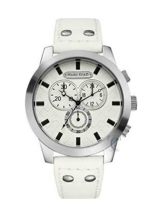 Marc Ecko Watch Chronograph with White Leather Strap