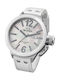 TW Steel Γυναικείο Ρολόι 50mm Μπαταρίας με Λευκό Δερμάτινο Λουράκι
