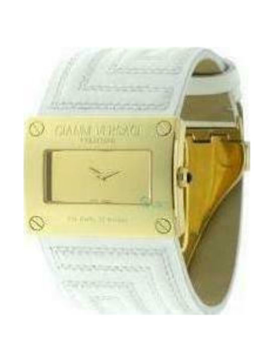 Versace Watch with White Leather Strap