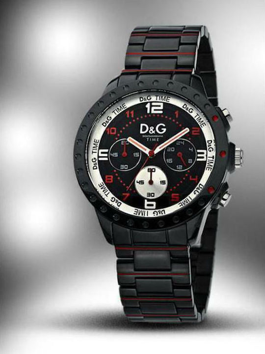 Dolce & Gabbana Herrenuhr Batterie mit Schwarz / Schwarz Lederarmband