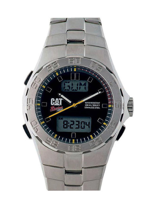 CAT Uhr Chronograph Batterie mit Silber Metallarmband