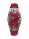 Chronotech Women's Watch with Red Leather Strap