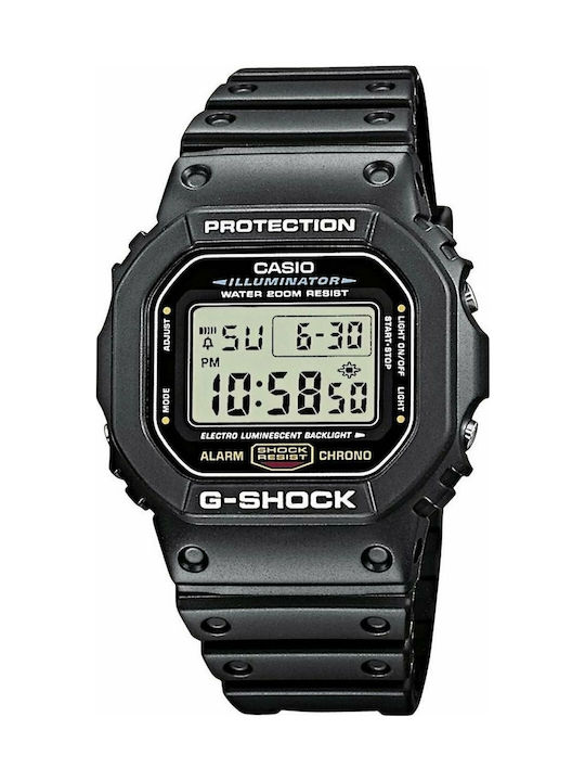 Casio G-Shock Digital Watch Chronograph Battery with Black Rubber Strap