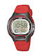 Casio Digital Watch Chronograph Automatic with Red Rubber Strap