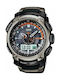 Casio Pro Trek Ανδρικό Ρολόι 50mm Solar με Μαύρο Καουτσούκ Λουράκι
