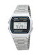 Casio Vintage Iconic Ψηφιακό Ανδρικό Ρολόι 34mm Μπαταρίας με Ασημί Μεταλλικό Μπρασελέ