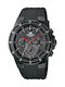 Casio Edifice Ανδρικό Ρολόι 44mm Χρονογράφος Μπαταρίας με Μαύρο Καουτσούκ Λουράκι