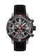 Tissot PRS200 Uhr Chronograph Batterie mit Schwarz Lederarmband