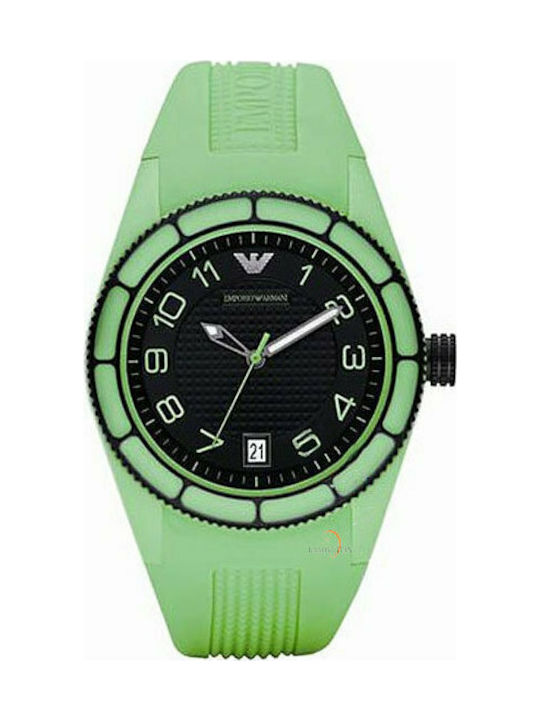 Emporio Armani Watch with Green Rubber Strap