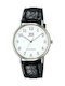 Q&Q V722J304Y Watch Battery with Black Leather Strap V722J304Y