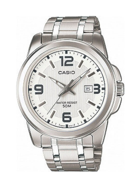 Casio Часовник Батерия с сребърен Метална Гривна