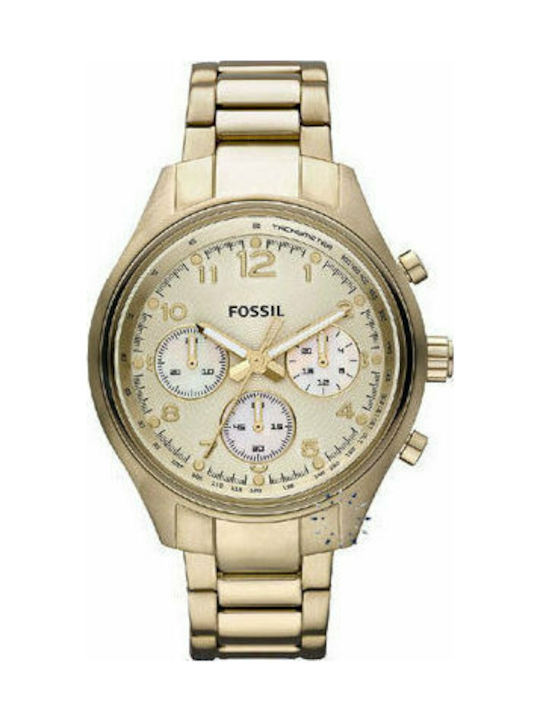 Fossil Watch Chronograph with Gold Metal Bracelet