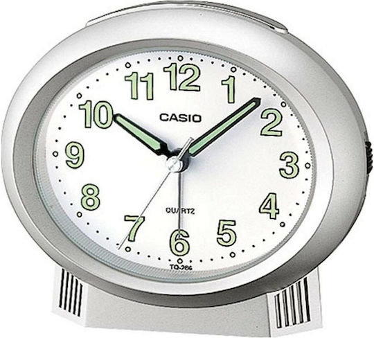 Casio Масов Часовник LED Пластмасов с Будилник Сребрист TQ-266-8EF