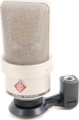 Neumann Condenser (Large Diaphragm) XLR Microphone TLM 103 Shock Mounted/Clip On Mounting Voice in Silver Color