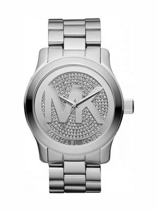 Michael Kors Runway Γυναικείο Ρολόι 45mm Μπαταρίας με Ασημί Μεταλλικό Μπρασελέ