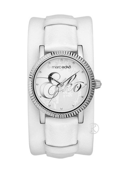 Marc Ecko Watch with White Leather Strap