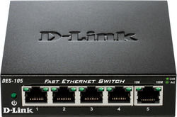 D-Link DES-105 Unmanaged L2 Switch with 5 Ethernet Ports