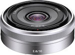 Sony Crop Camera Lens E16mm f/2.8 Wide Angle / Pancake for Sony E Mount Silver