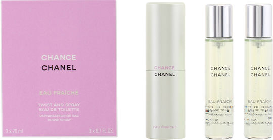 Chanel Eau Fraiche Damen Set mit Eau de Toilette 3Stück