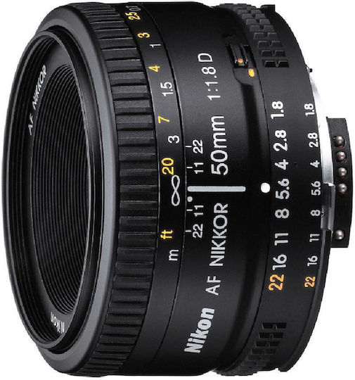 Nikon Full Frame Φωτογραφικός Φακός AF Nikkor 50mm f/1.8D Σταθερός για Nikon F Mount Μαύρος