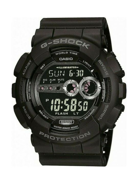 Casio G-Shock Digital Watch Battery with Black Rubber Strap