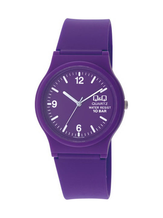 Q&Q Y Women's Watch with Purple Rubber Strap